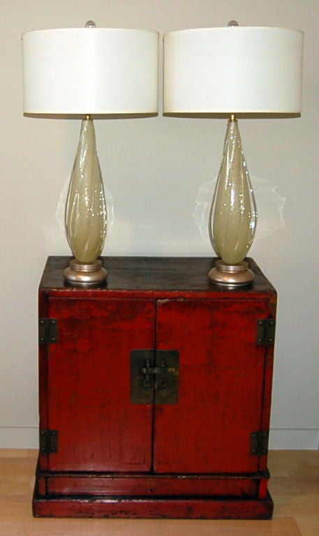 Winged Murano Table Lamps in Soft Caramel
