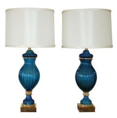 The Marbro Lamp Company - Murano Lamps in Dark Blue Venetian Glass