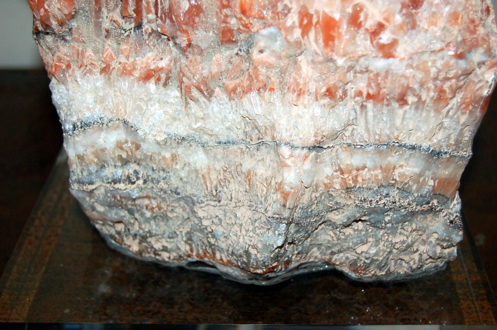 Salmon Calcite Boulder Accent Table Lamp 3