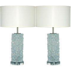 Rostrato Clear Crystal Murano Lamps by Barovier & Toso