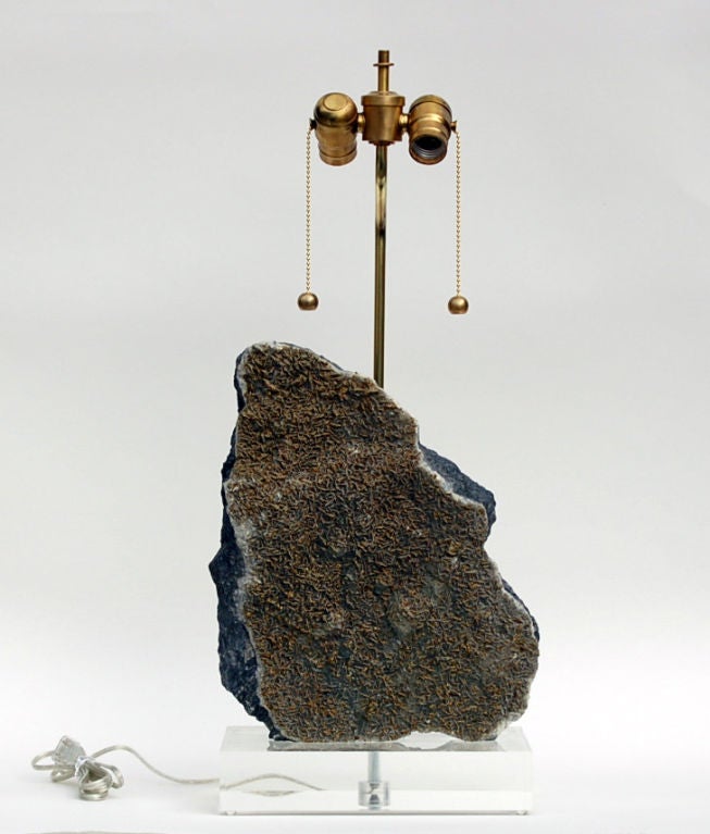 Mineral Lamp on Acrylic Base, Pyrite