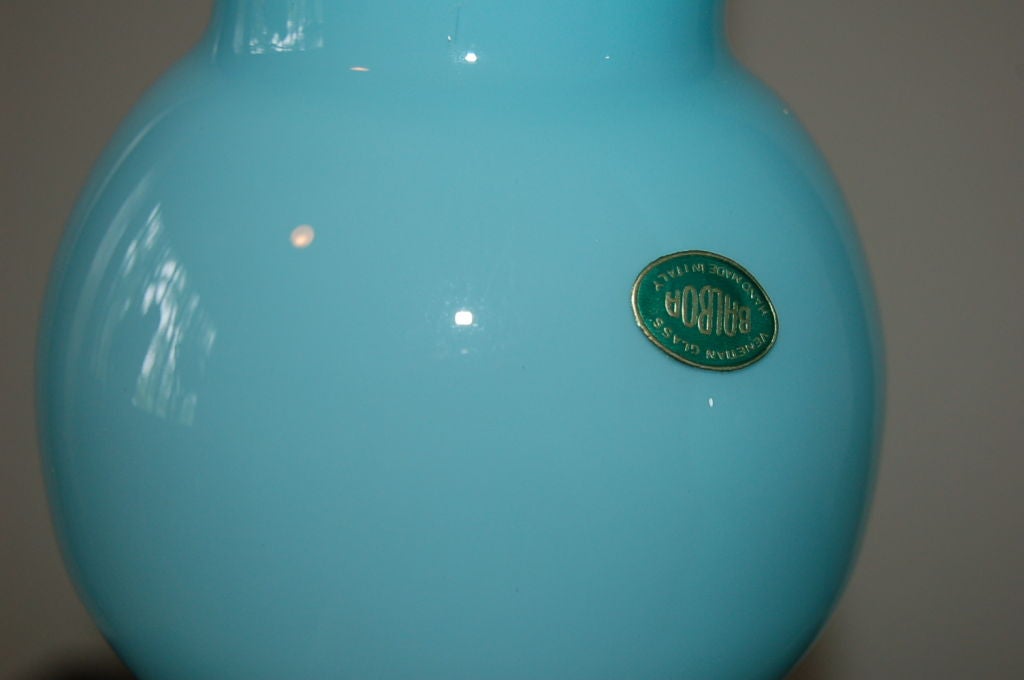 20th Century Sculptural Vintage Murano Table Lamps in Cased Aqua Glass