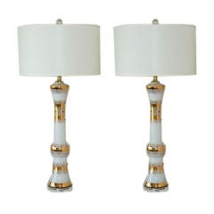 Matched Pair of Bejeweled Case Glass Murano Lamps