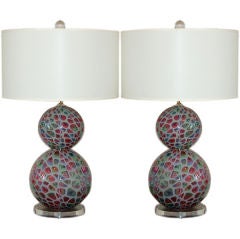 Pair of Retro Murano Table Lamps of Tiffany Design, 1955