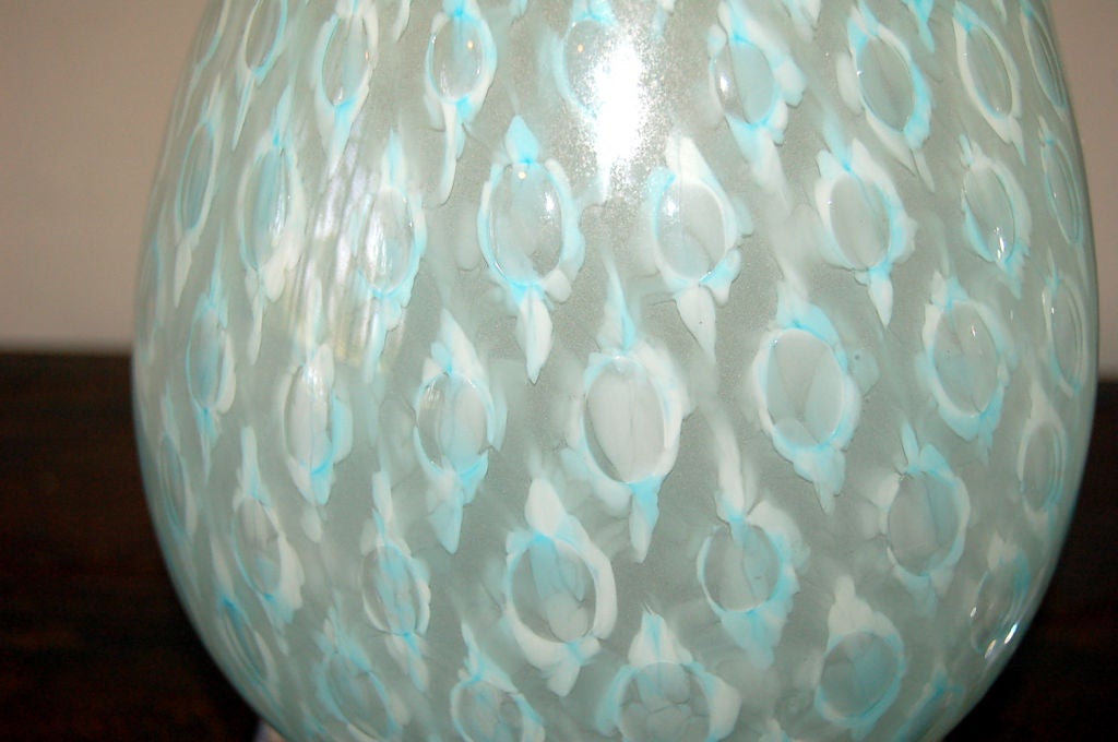 Minty Blue Tear Drop Murano Bedside Table Lamps by Giorgio Ferro 1