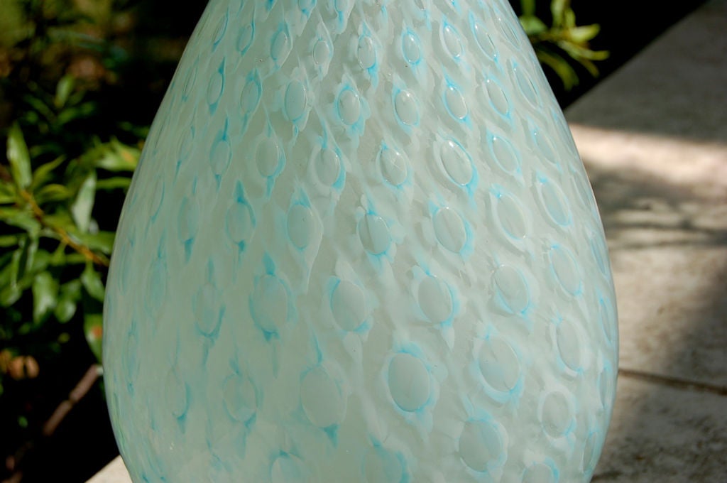 Minty Blue Tear Drop Murano Bedside Table Lamps by Giorgio Ferro 3