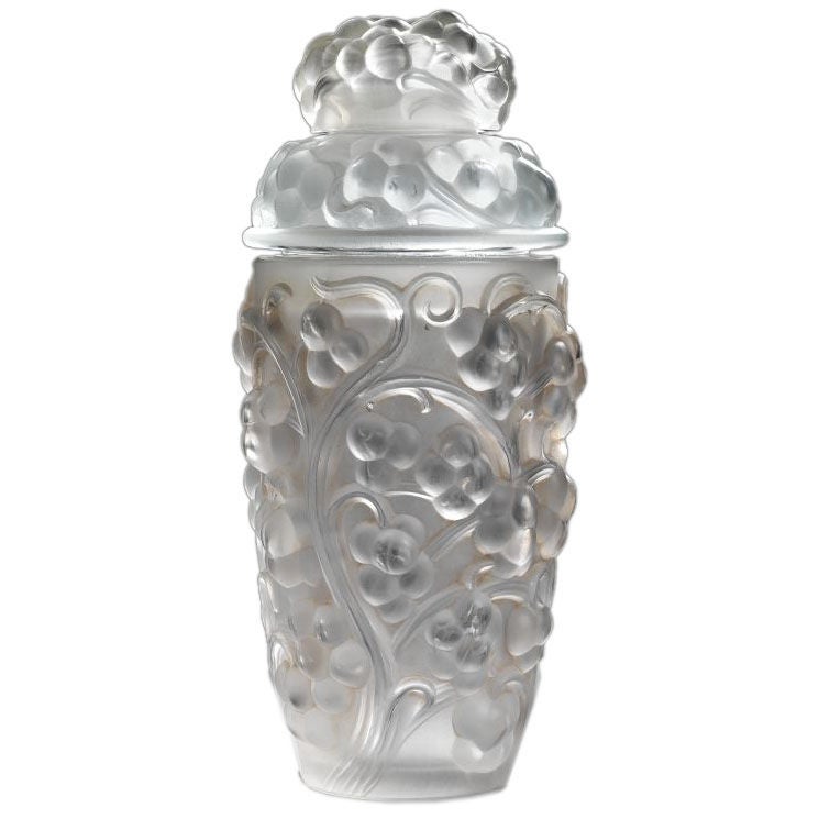 René Lalique (French, 1860-1945)  "Thomery"  cocktail shaker.