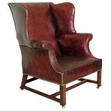 Antique George III wing armchair