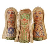A Collection of Three Knock Down Dolls from a Carnival or Circus