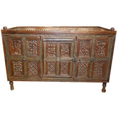 Antique Pakistani Carved Dowry Chest, 19th c