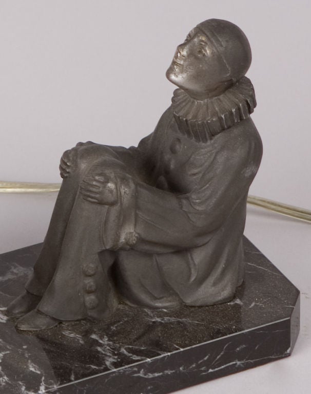 French Art Deco "Pierrot" Figurine Lamp