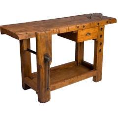 Antique French Country Carpenter's Work Bench