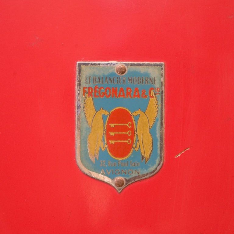 Mid-20th Century French Mid-Century Red Grocery Store Scale