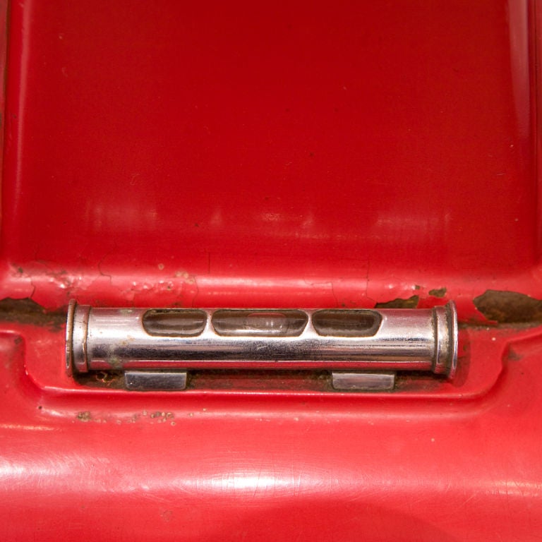 Metal French Mid-Century Red Grocery Store Scale