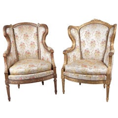 Louis XVI Style Gilt Bergere Armchair  (the  "Monsieur")