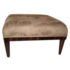 Period French Art Deco Macassar Square Ottoman 9