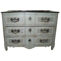 Large 18th Century French Three-Drawer Louis XV Painted Commode 2
