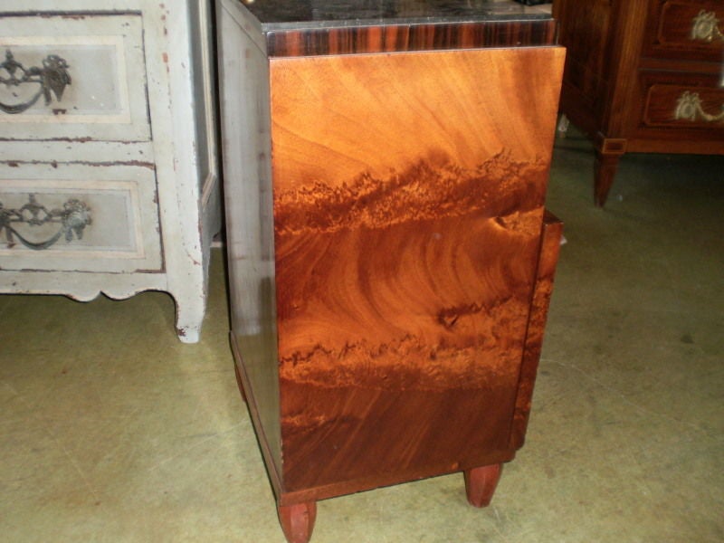 Mid-20th Century French Art Deco Jules Leleu Inspired Nightstand or Table with Marble Top