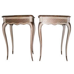 PAIR OF ITALIAN PAINTED AND GILDED TABLES