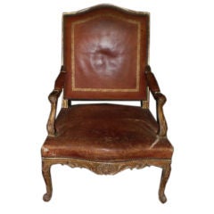 18TH CENTURY REGENCE GILDED WOOD FAUTEUIL