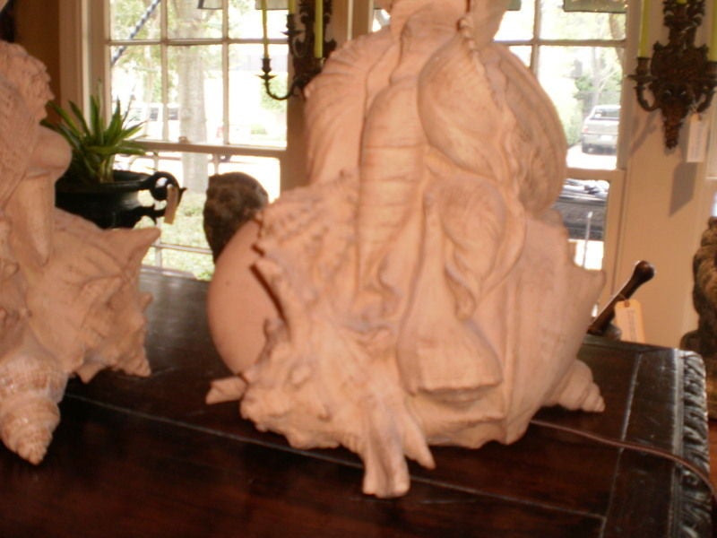 Pair of Italian Terra Cotta Seashell Lamps In Excellent Condition In Houston, TX