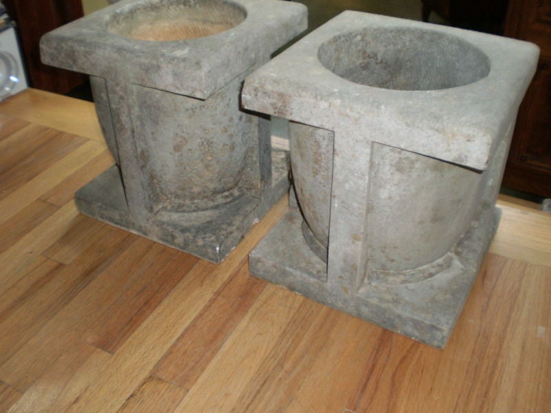 Mid-20th Century Pair Of Period French Art Deco Stone Jardinières.