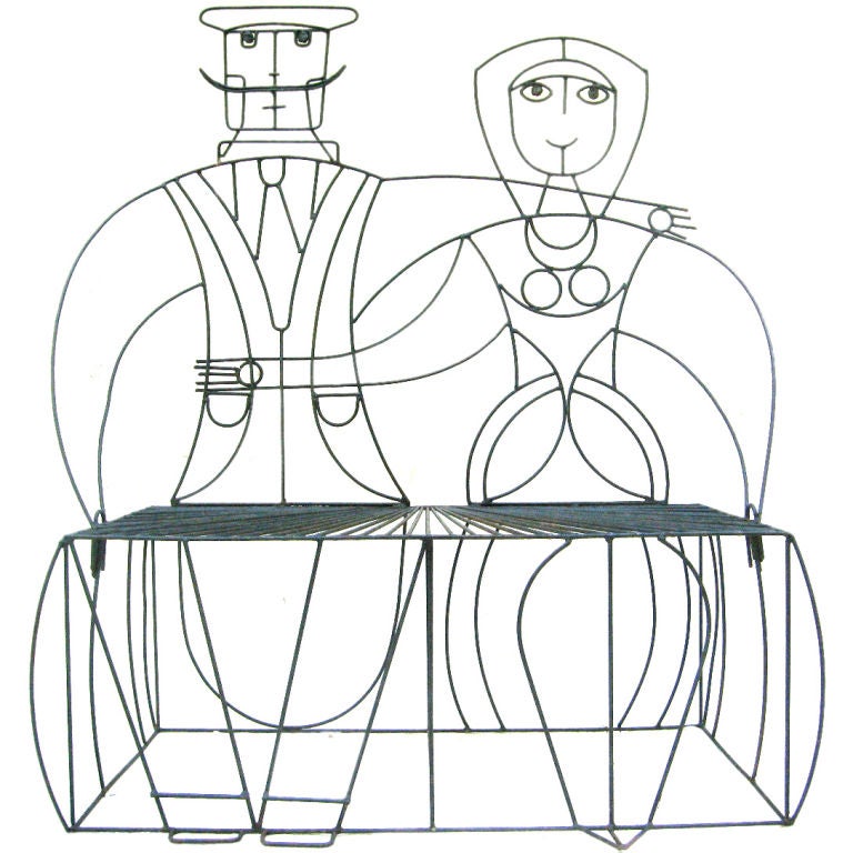 "Couple" Wrought Iron Bench by JOHN RISLEY