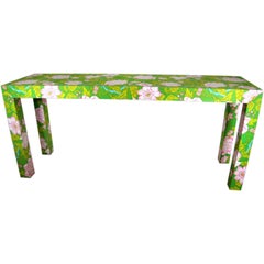 Vintage Fabric Covered Sofa Table