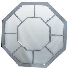 Chrome Octagon Mirror style of Milo Baughman