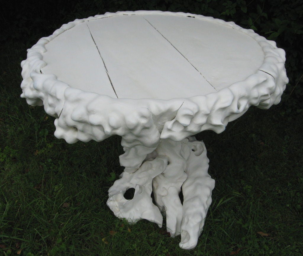 20th Century White Rootwood Center Table