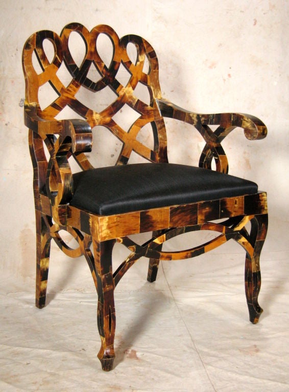 Colombian Pair Tessellated Horn Chair