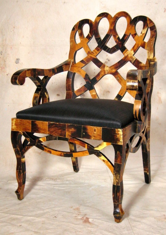 Late 20th Century Pair Tessellated Horn Chair
