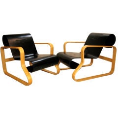 Pair Alvar Aalto Paimio Model 41 Chairs for Artek