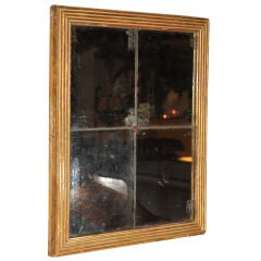 Fluted Giltwood Mirror Frame with Original Mercury Glass