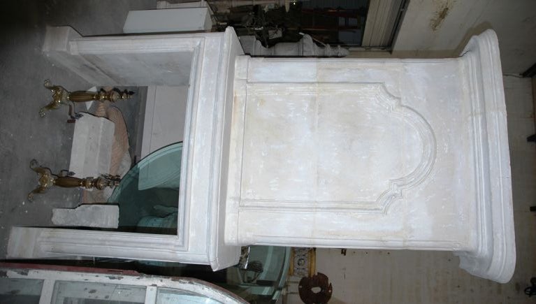 18th c. French Limestone Fireplace Mantel, from Vendee Region
