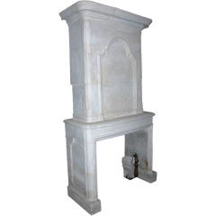 Antique 18th c. French Limestone Fireplace Mantel, from Vendee Region