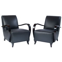 Pair of Classic French Art Deco Club Chairs