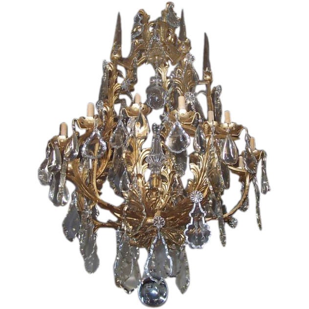 MONUMENTAL FRENCH GILT STEEL/ CRYSTAL "VERSAILLES"  CHANDELIER
