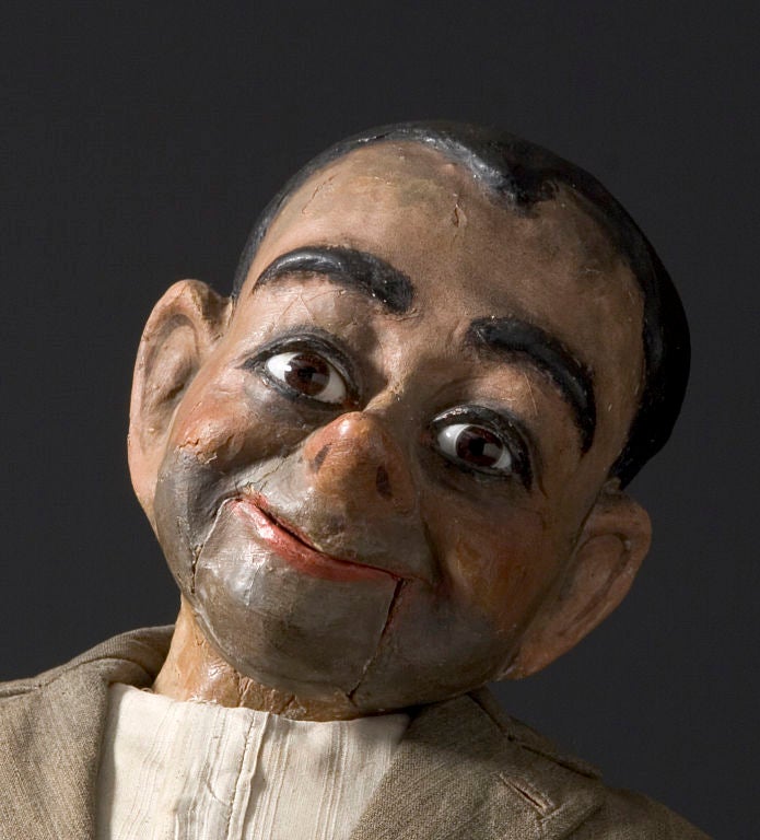 Ventriloquist Dummy<br />
20th century<br />
Hand-made dummy with childrens clothing and shoes.<br />
All original.