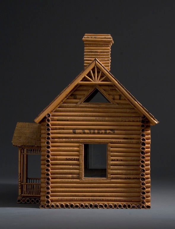 Newspaper Log Cabin, Blue Ribbon Fair Winner, 1932