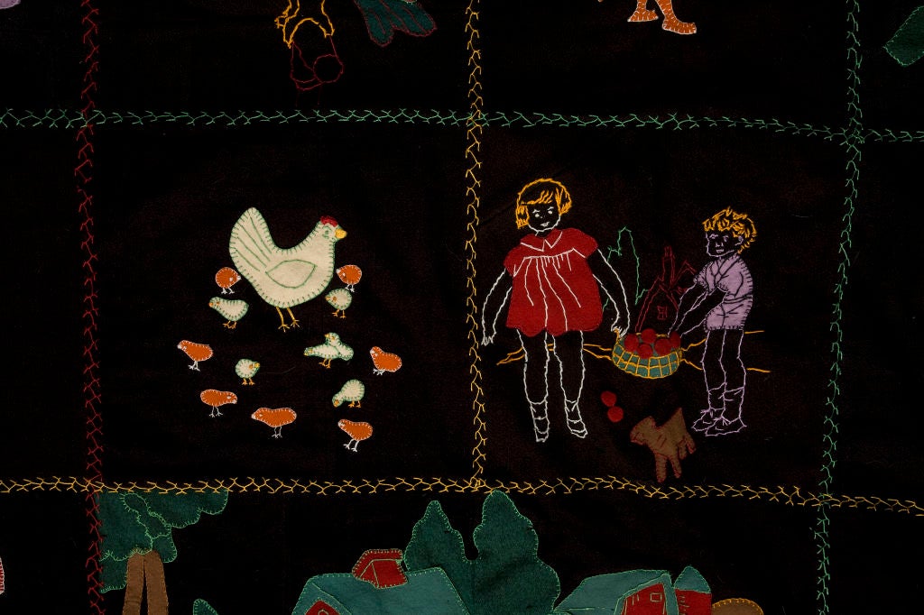 Wool Farm Scene Applique Quilt