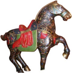 19th Century Large Wood Chinoiserie Horse