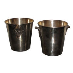 Vintage Pair of French Silver Plated Champagne/Wine Buckets