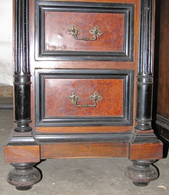 Victorian Pair of 19th c. Renaissance Revival Herter Bros. Bedside Tables (A1358)