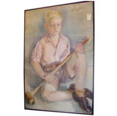 European School, Portrait of a Boy with Croquet Mallet