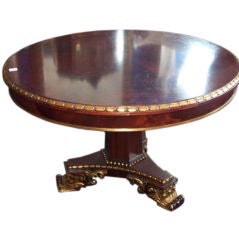 English Mahogany and Parcel Gilt Center Table - REDUCED