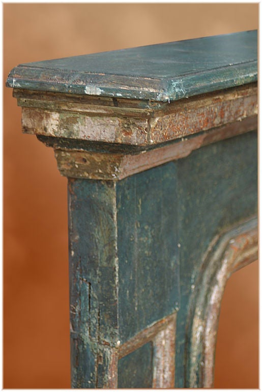 18th Century and Earlier Italian Blue Painted Mantle