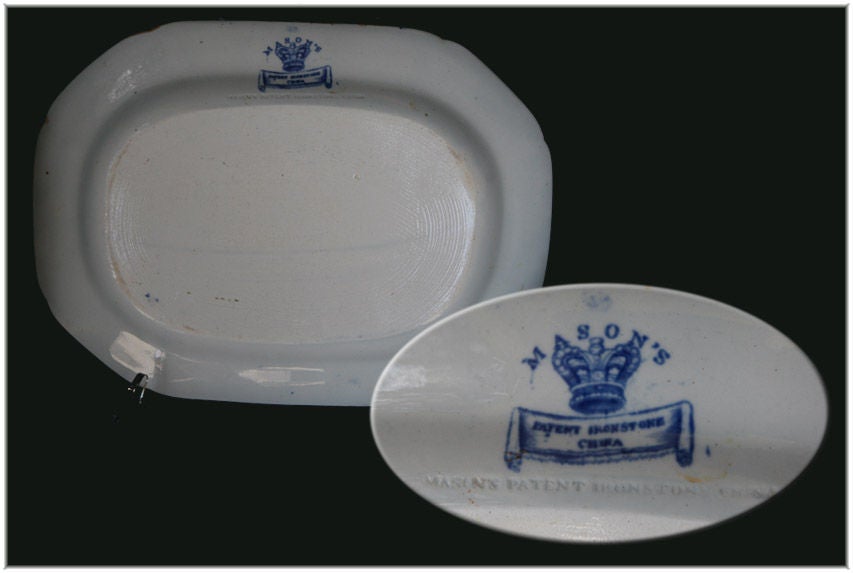 ENGLISH MASON'S IRONSTONE PLATTER, CIRCA 1820.<br />
L 12