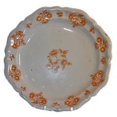French Octagonal Plate With Orange Decor