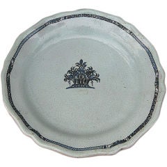 18th C. French Round Faïence Platter with Basket